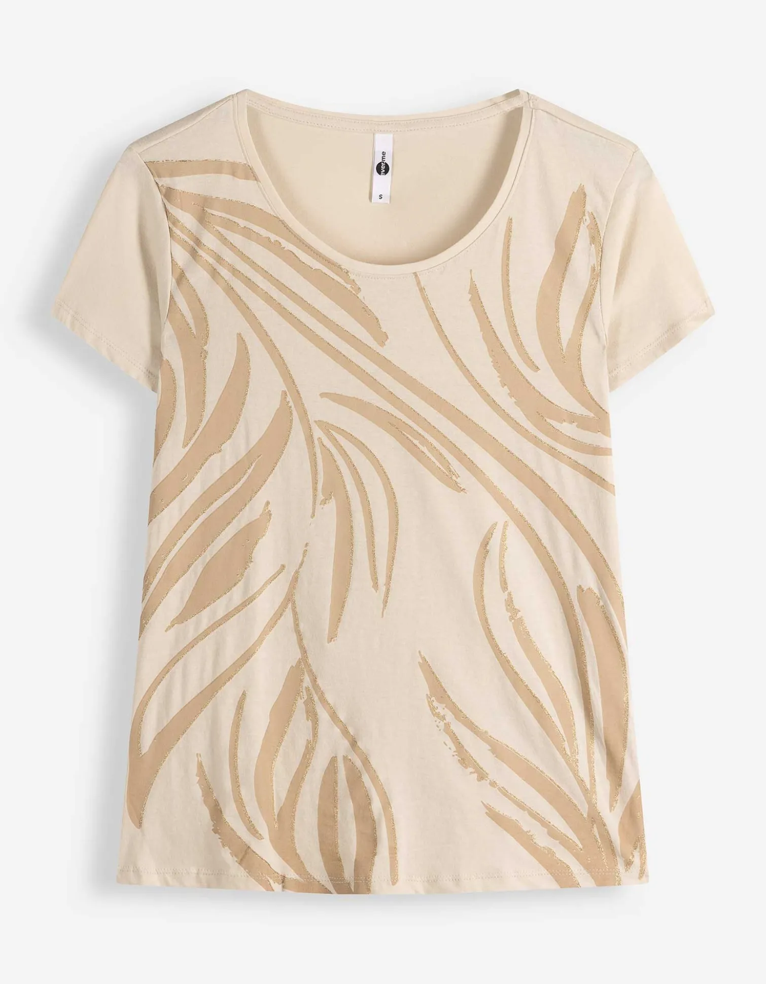 T-Shirt - Allover-Muster - Beige