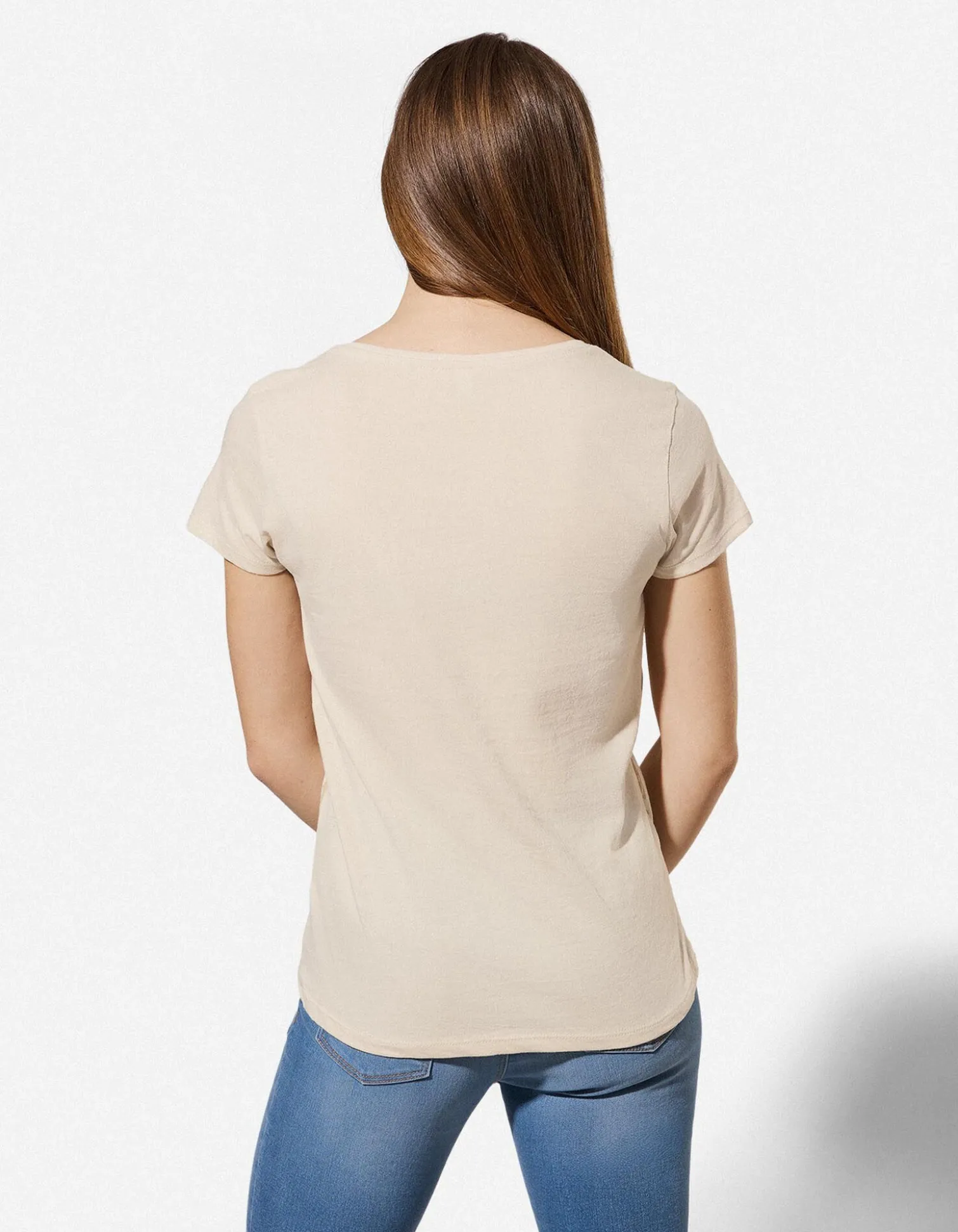 T-Shirt - Allover-Muster - Beige