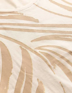 T-Shirt - Allover-Muster - Beige