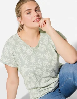T-Shirt - Allover-Muster - grün