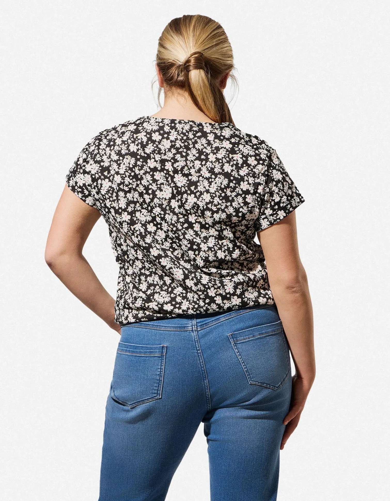 T-Shirt - Allover-Muster - schwarz