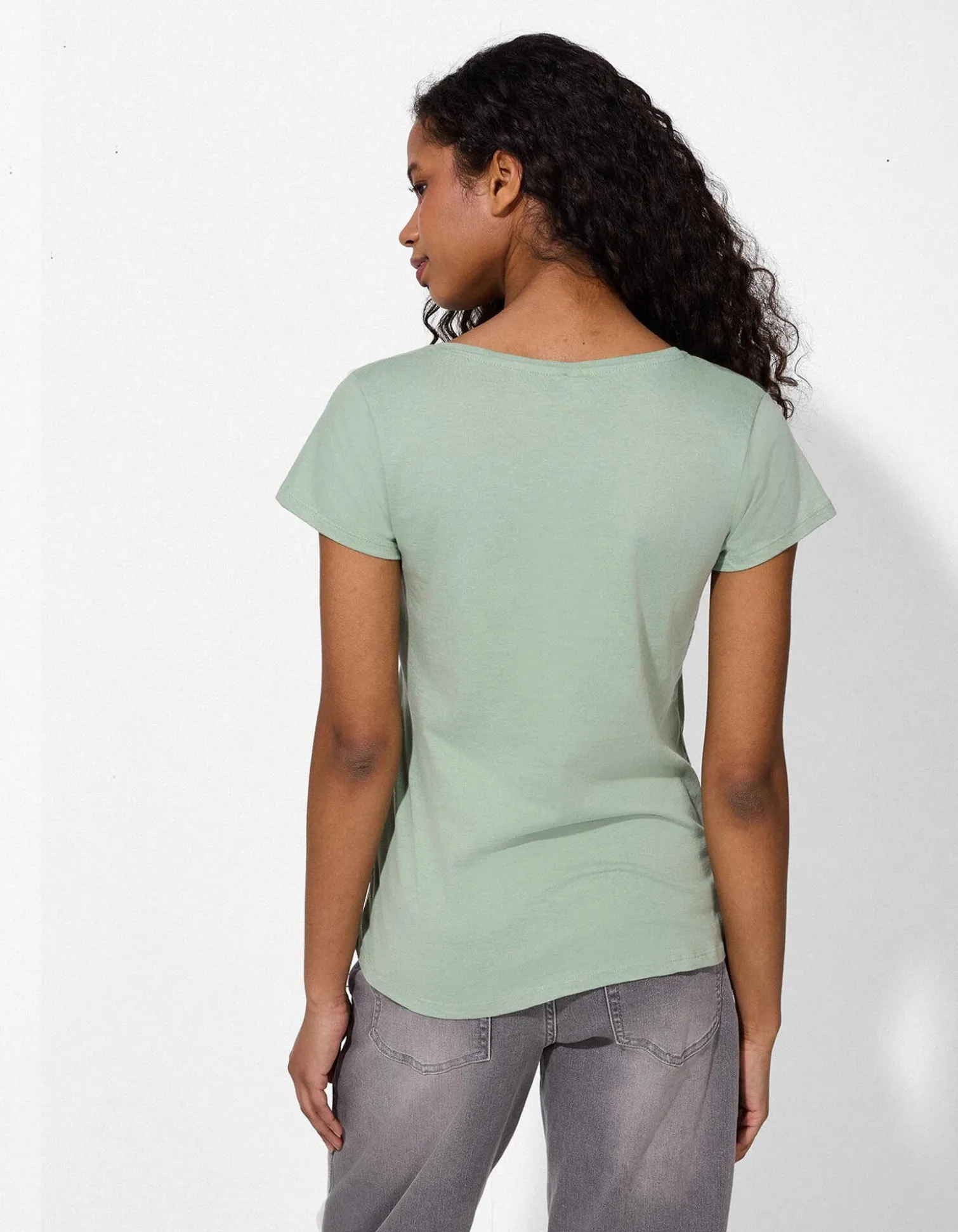 T-Shirt - Allover-Muster - türkis