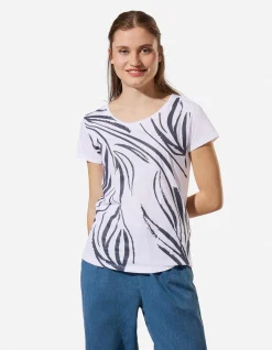 T-Shirt - Allover-Muster - weiß