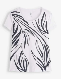 T-Shirt - Allover-Muster - weiß