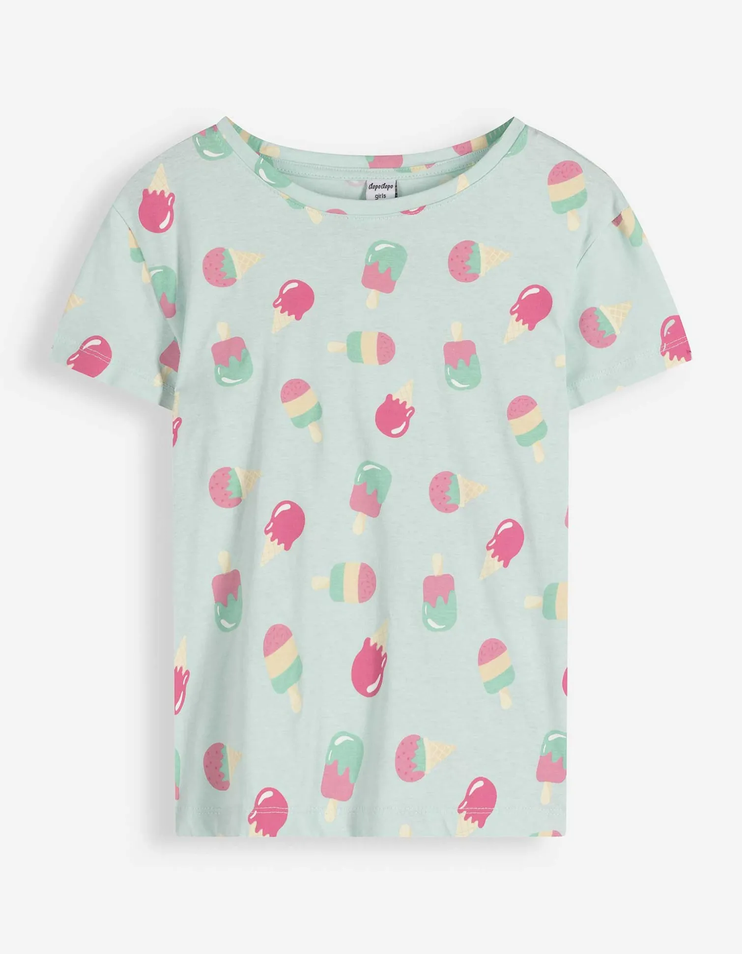 T-Shirt - Allover-Print - hellblau