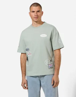 T-Shirt - Allover-Print - hellgrün