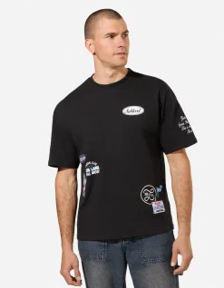 T-Shirt - Allover-Print - schwarz