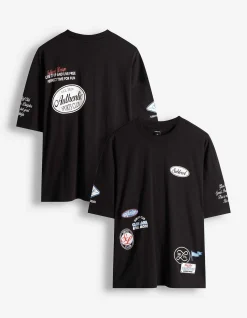 T-Shirt - Allover-Print - schwarz