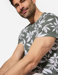 T-Shirt - Allover-Print - weiß