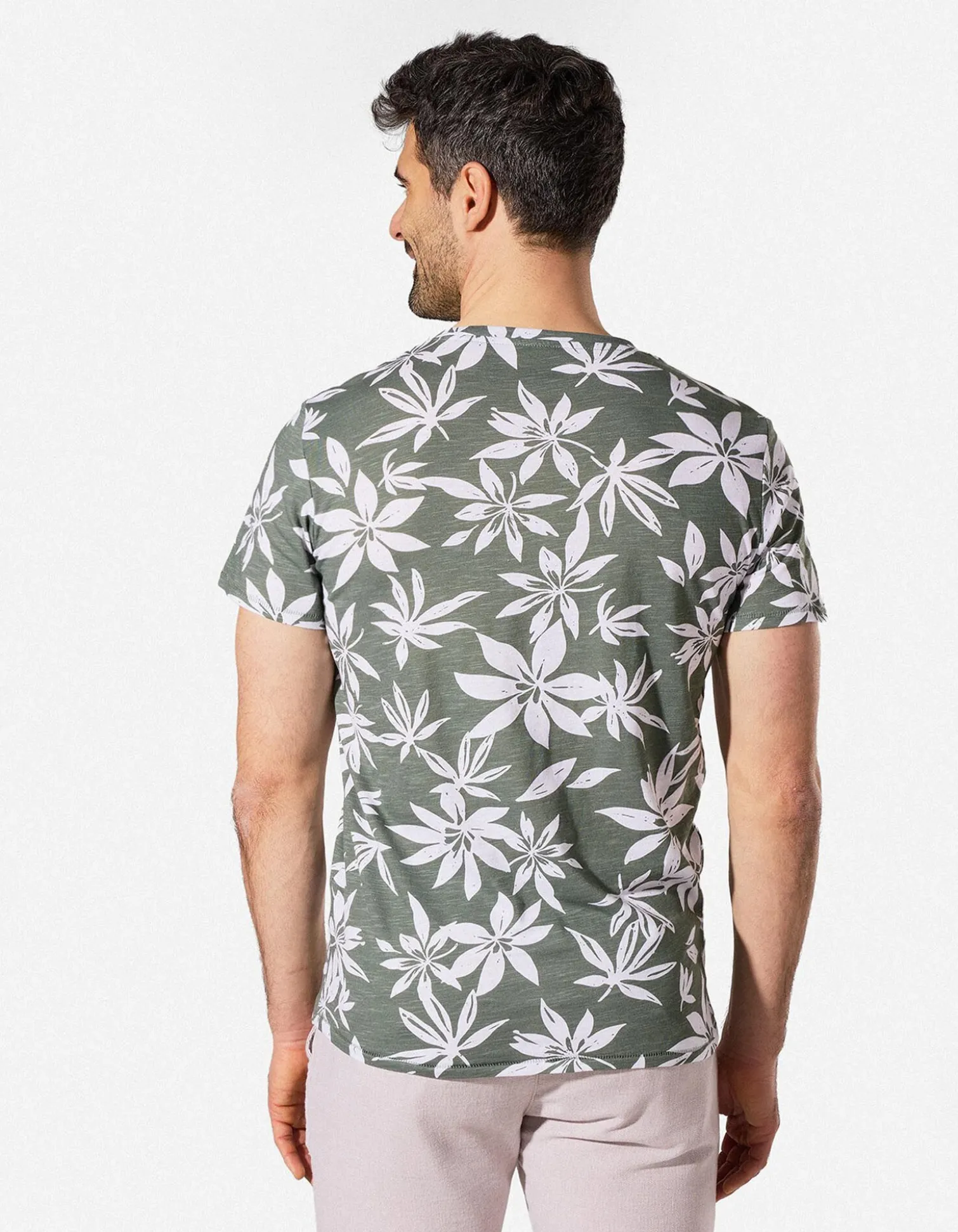 T-Shirt - Allover-Print - weiß