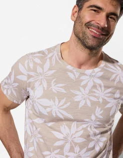 T-Shirt - Allover-Print - weiß