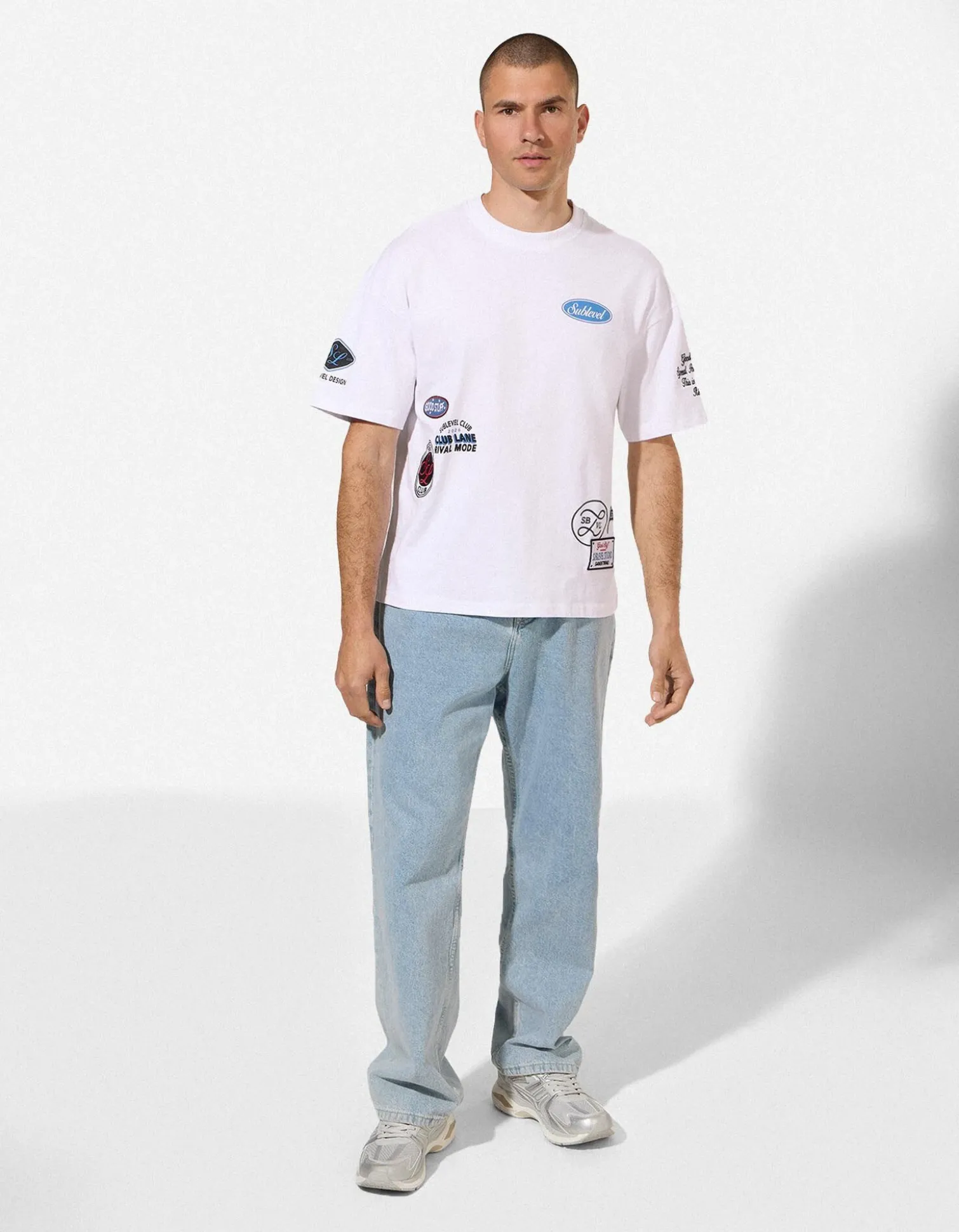 T-Shirt - Allover-Print - weiß