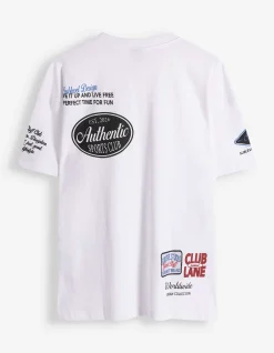 T-Shirt - Allover-Print - weiß