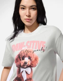 T-Shirt - Animal-Muster - weiß