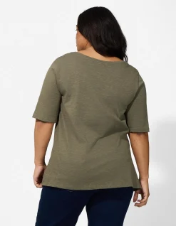 T-Shirt - Baumwolle - dunkelgrün