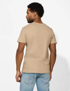 T-Shirt - Brusttasche - beige