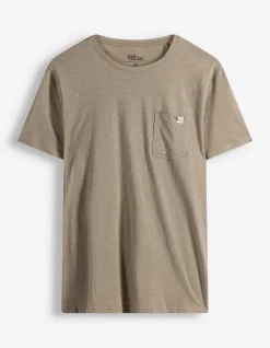 T-Shirt - Brusttasche - hellbraun