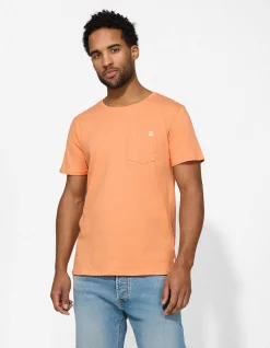 T-Shirt - Brusttasche - orange