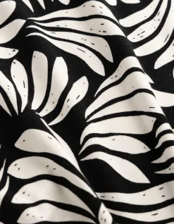 T-Shirt - Florales Muster - schwarz