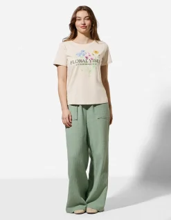 T-Shirt - Frontprint - Beige