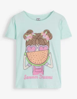 T-Shirt - Frontprint - blau
