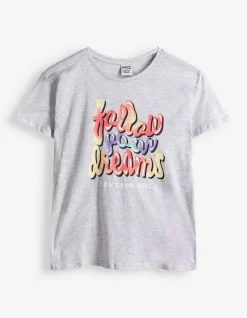 T-Shirt - Frontprint - hellgrau