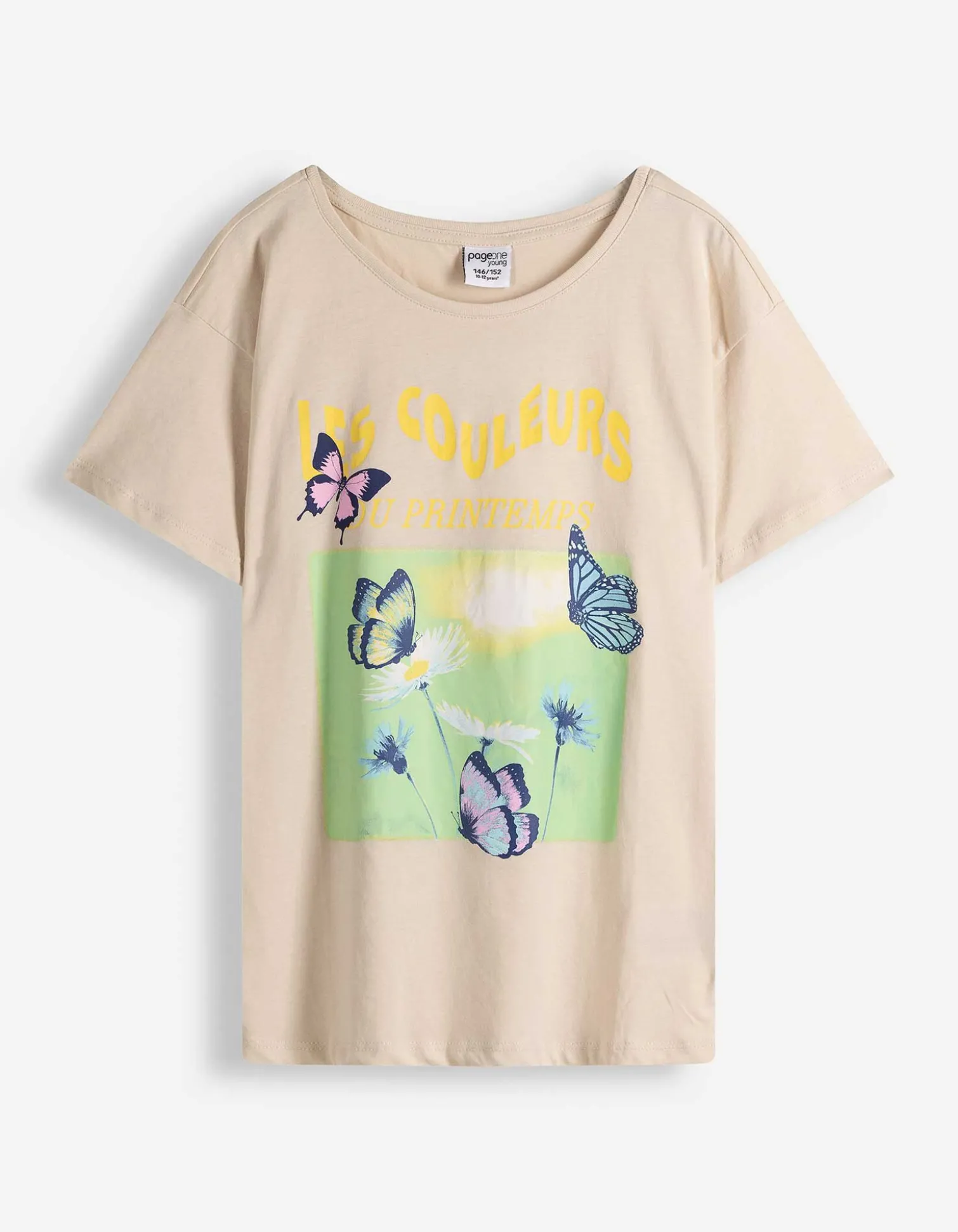 T-Shirt - Glitzerprint - beige