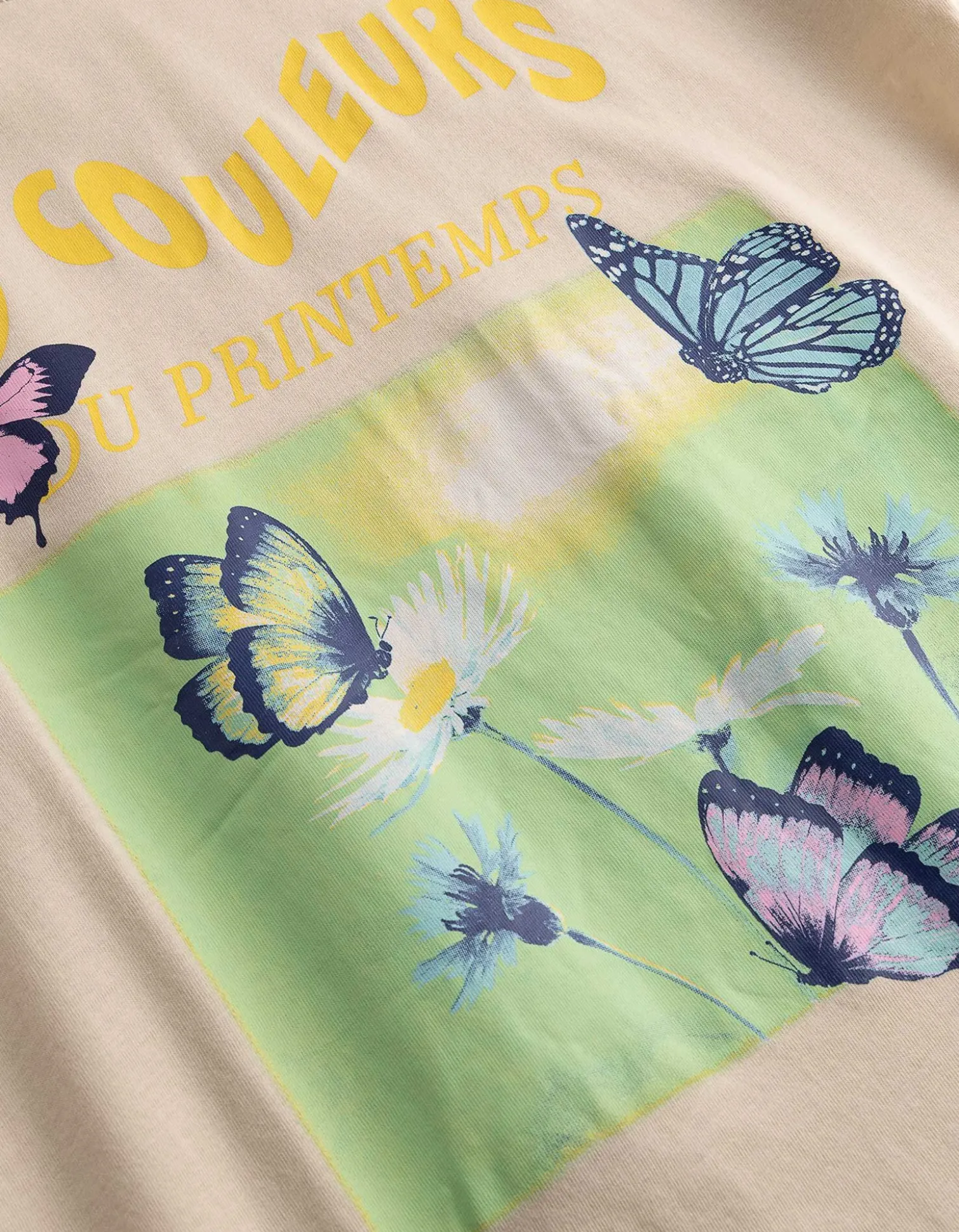 T-Shirt - Glitzerprint - beige