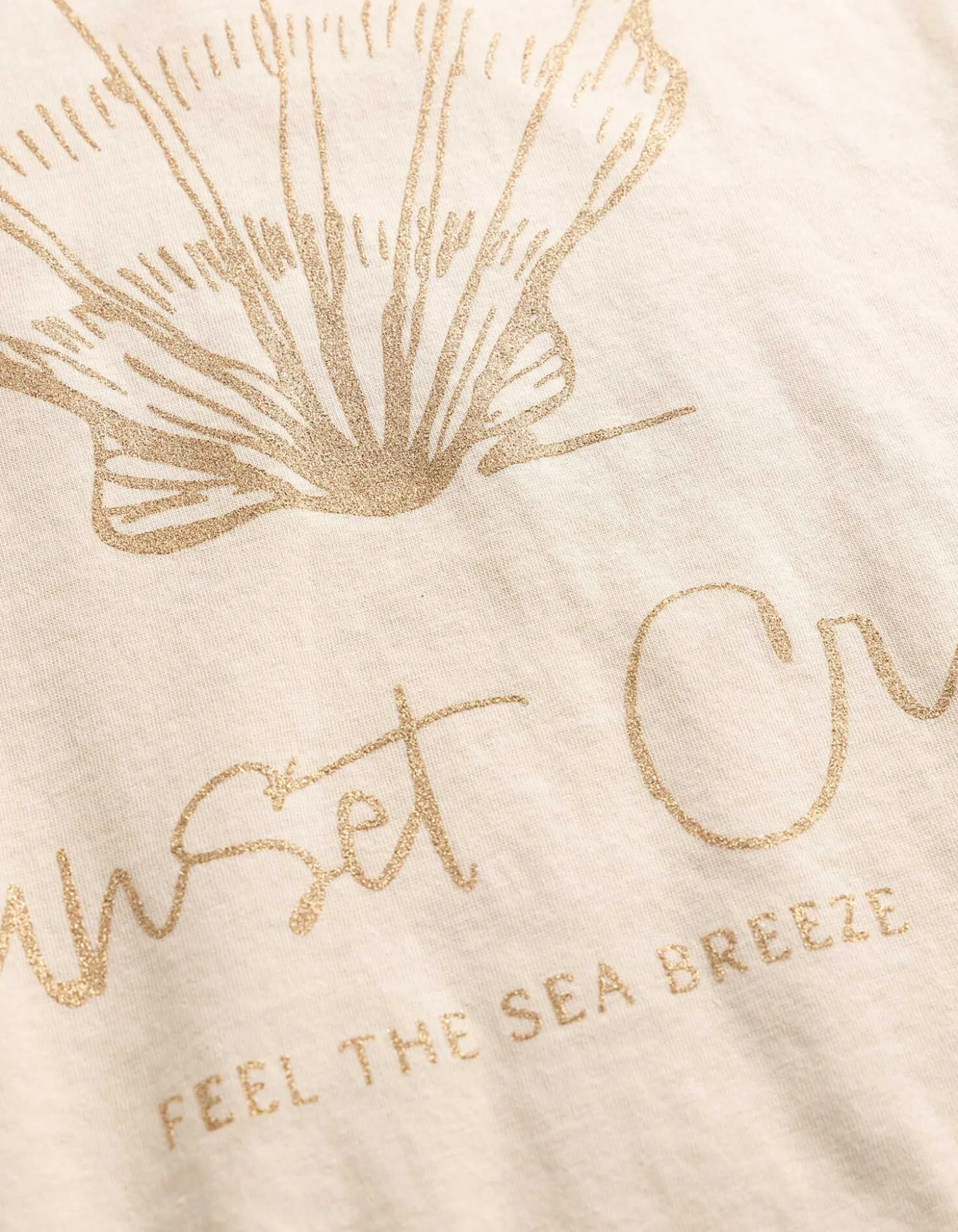 T-Shirt - Glitzerprint - Beige