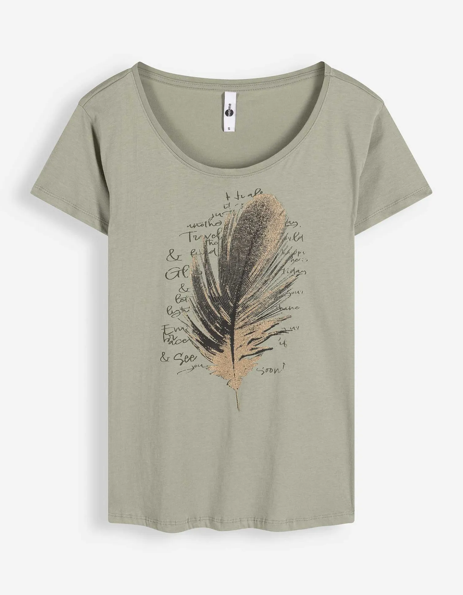 T-Shirt - Glitzerprint - dunkelgrün