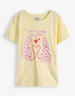 T-Shirt - Glitzerprint - hellgelb