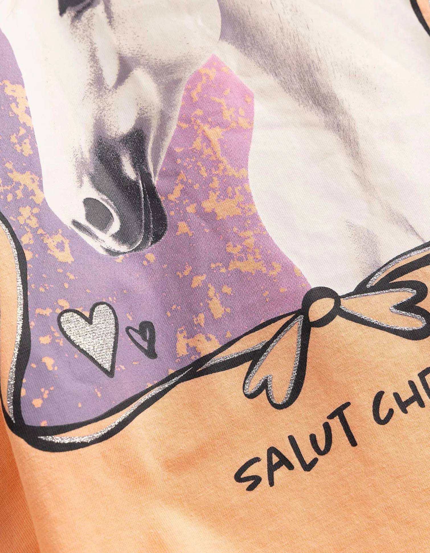 T-Shirt - Glitzerprint - orange