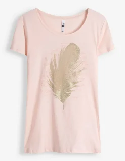 T-Shirt - Glitzerprint - rosa