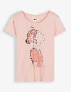 T-Shirt - Glitzerprint - rosa