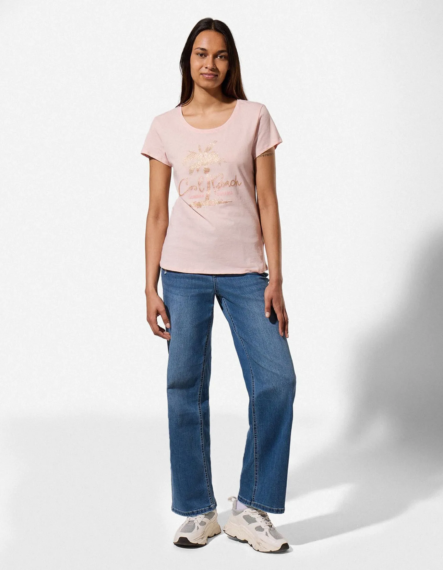 T-Shirt - Glitzerprint - rosa