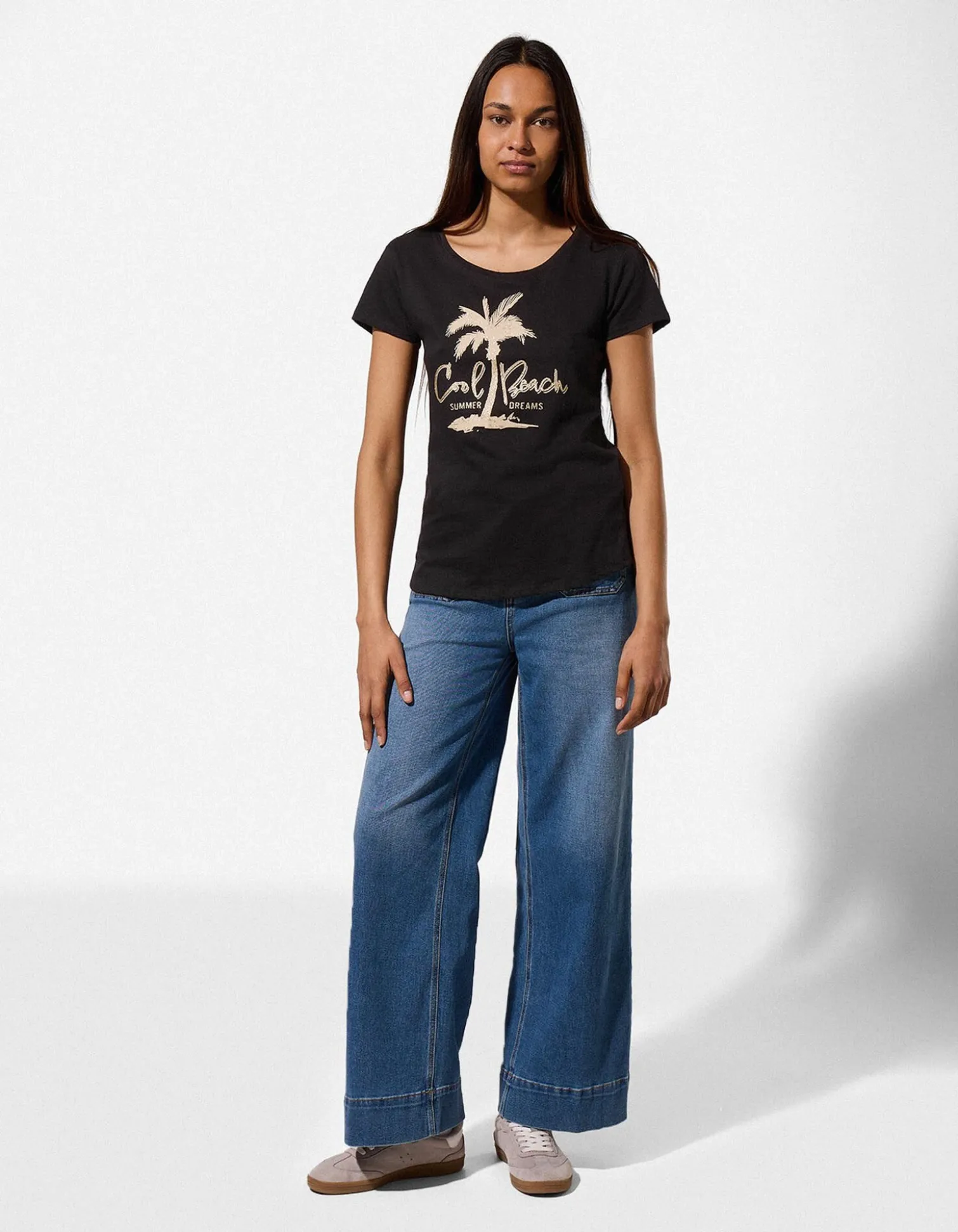 T-Shirt - Glitzerprint - schwarz