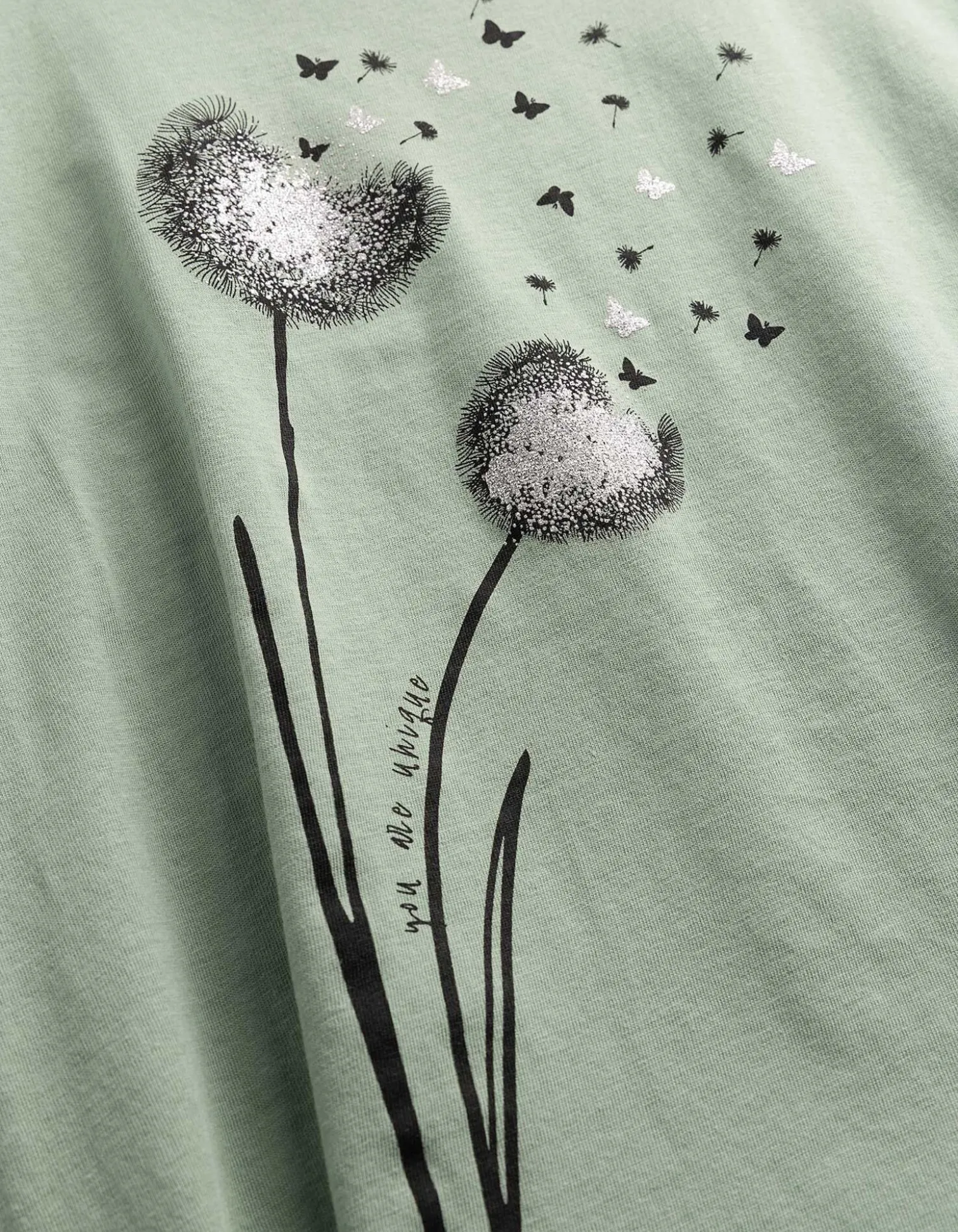 T-Shirt - Glitzerprint - türkis