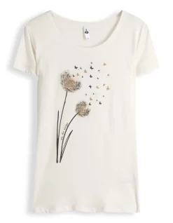 T-Shirt - Glitzerprint - weiß