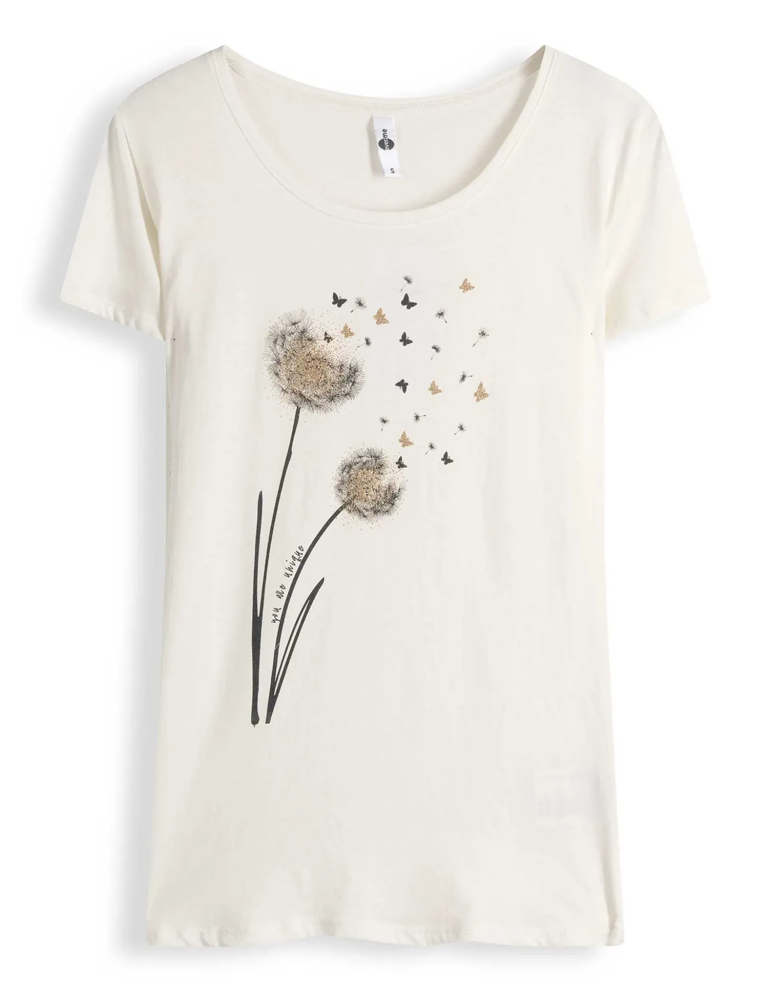 T-Shirt - Glitzerprint - weiß