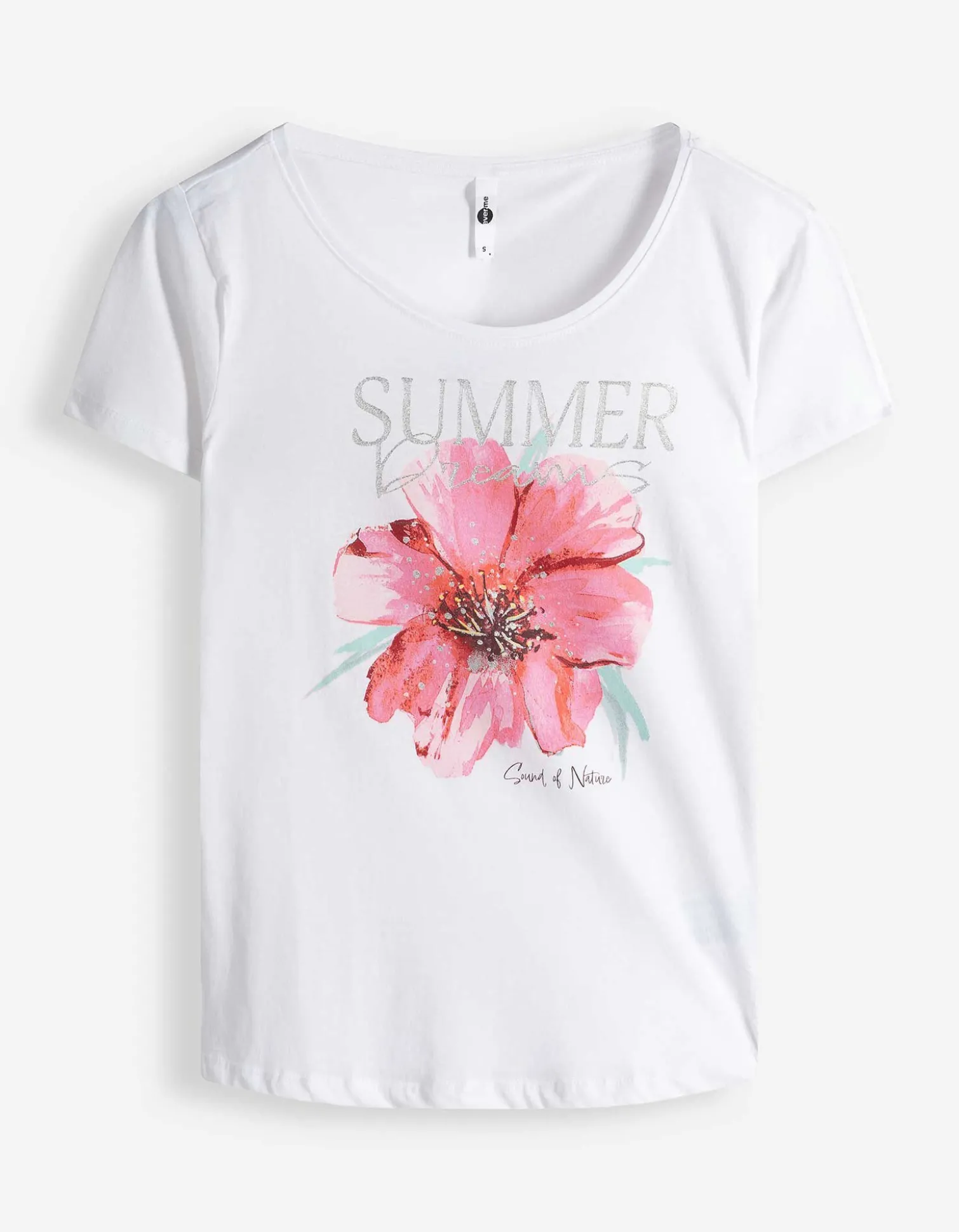 T-Shirt - Glitzerprint - weiß