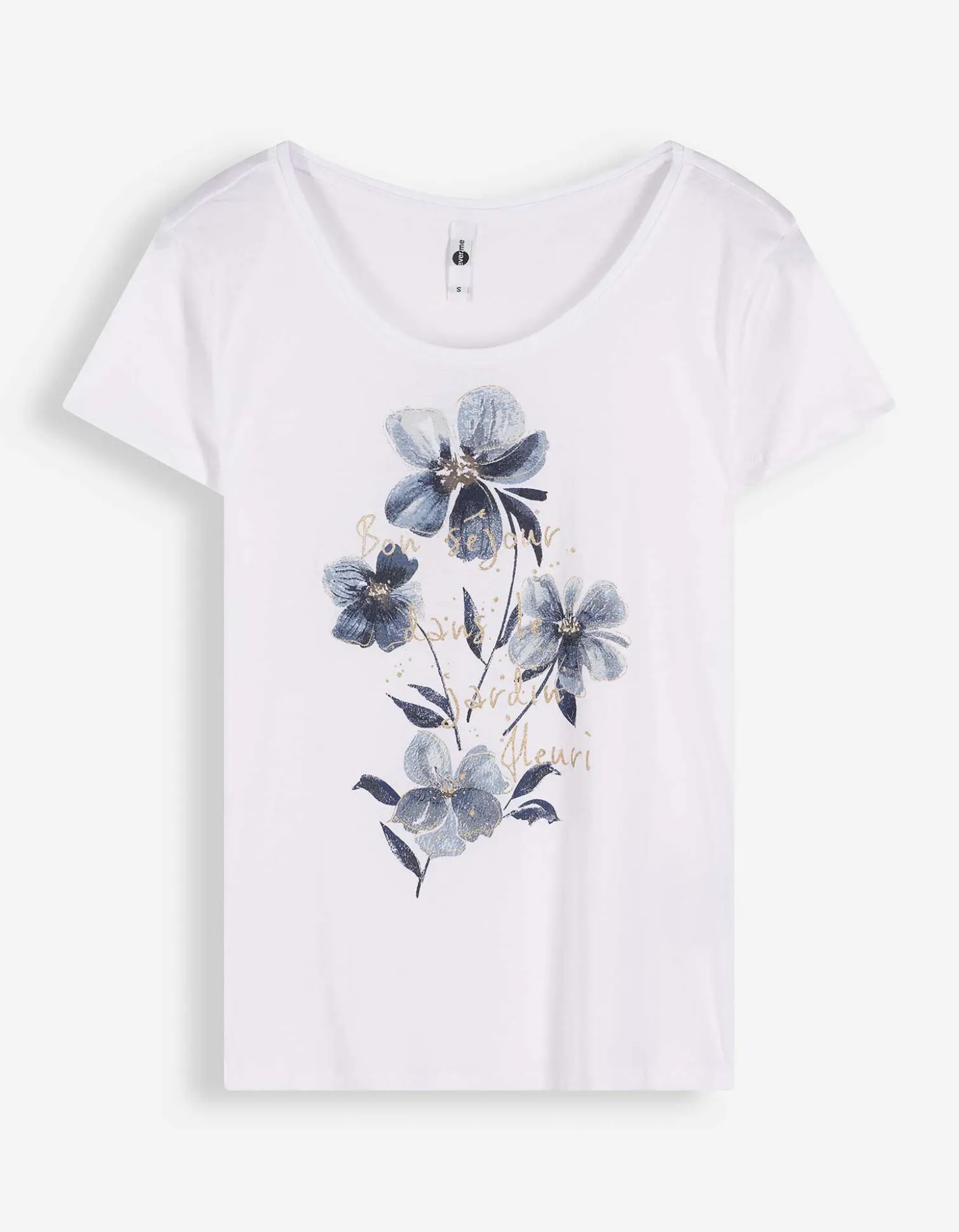 T-Shirt - Glitzerprint - weiß