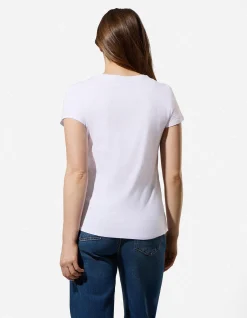 T-Shirt - Glitzerprint - weiß