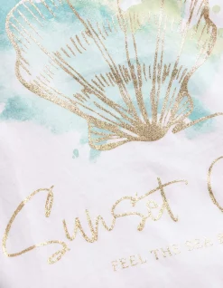 T-Shirt - Glitzerprint - weiß