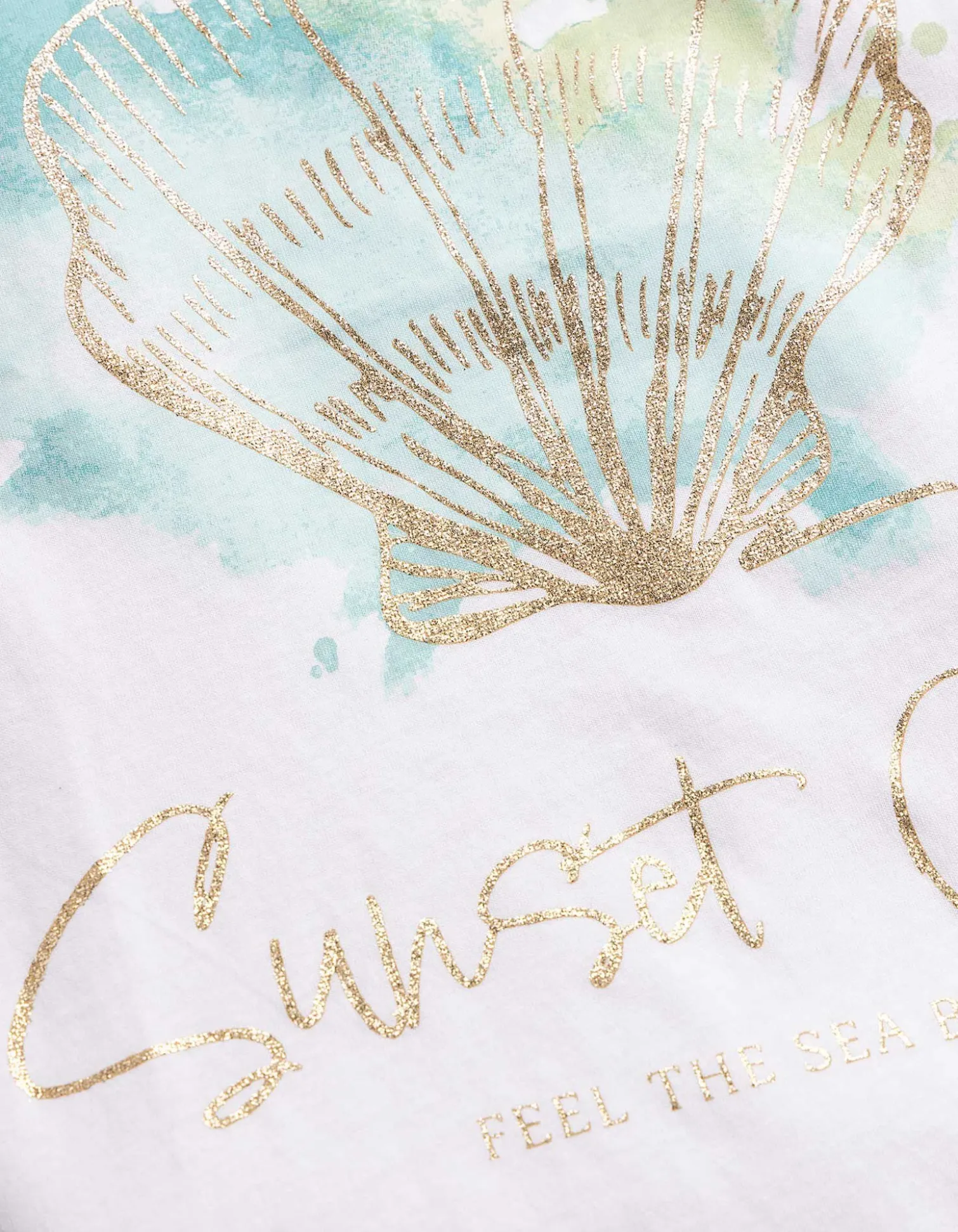 T-Shirt - Glitzerprint - weiß