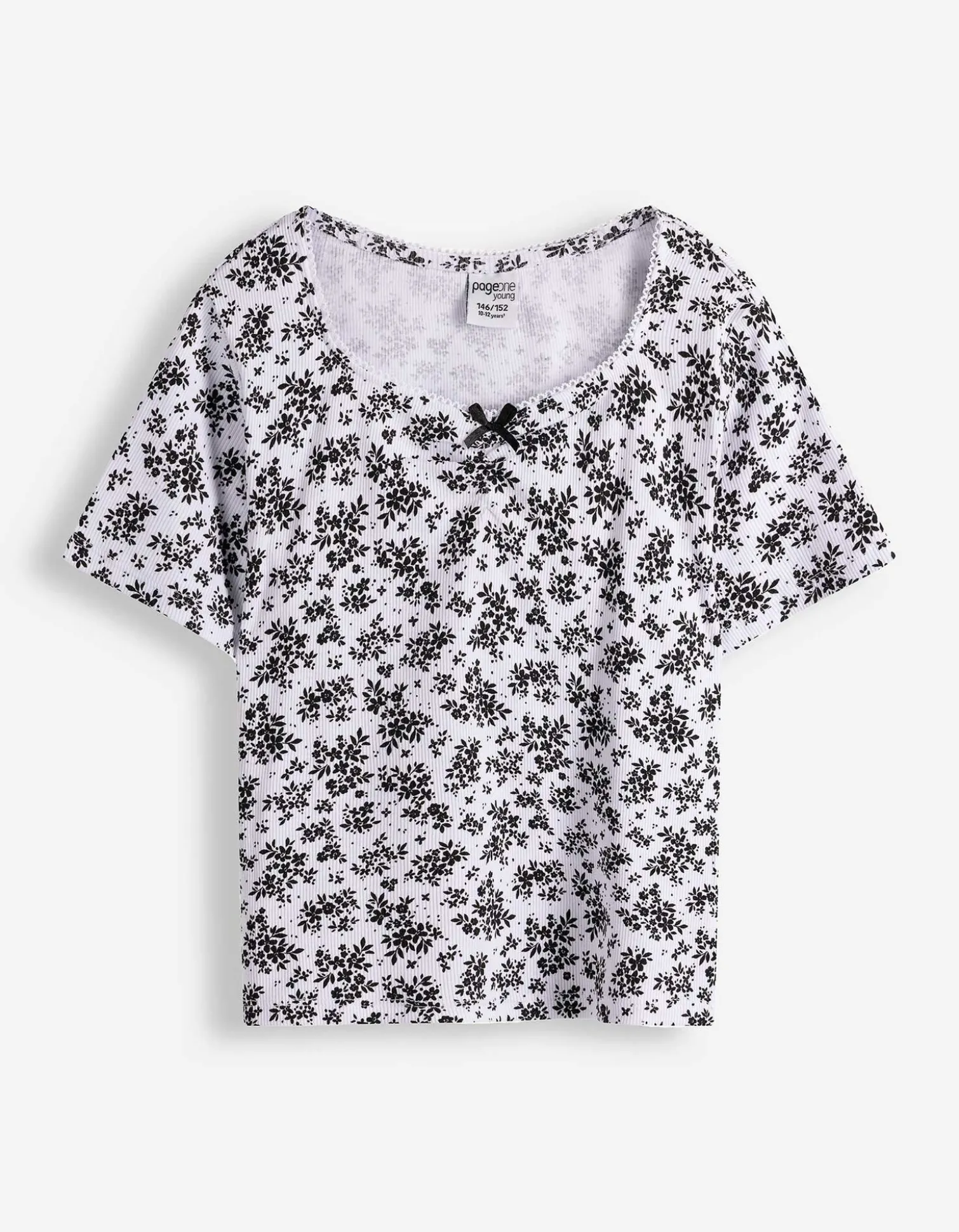T-Shirt - Herz-Ausschnitt - weiß