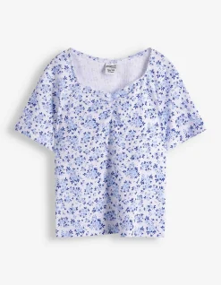T-Shirt - Herz-Ausschnitt - weiß