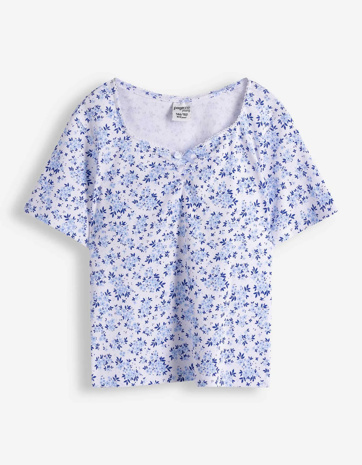 T-Shirt - Herz-Ausschnitt - weiß