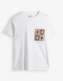T-Shirt - Häkelspitze - weiß