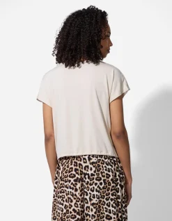 T-Shirt - Knotendetail - Beige