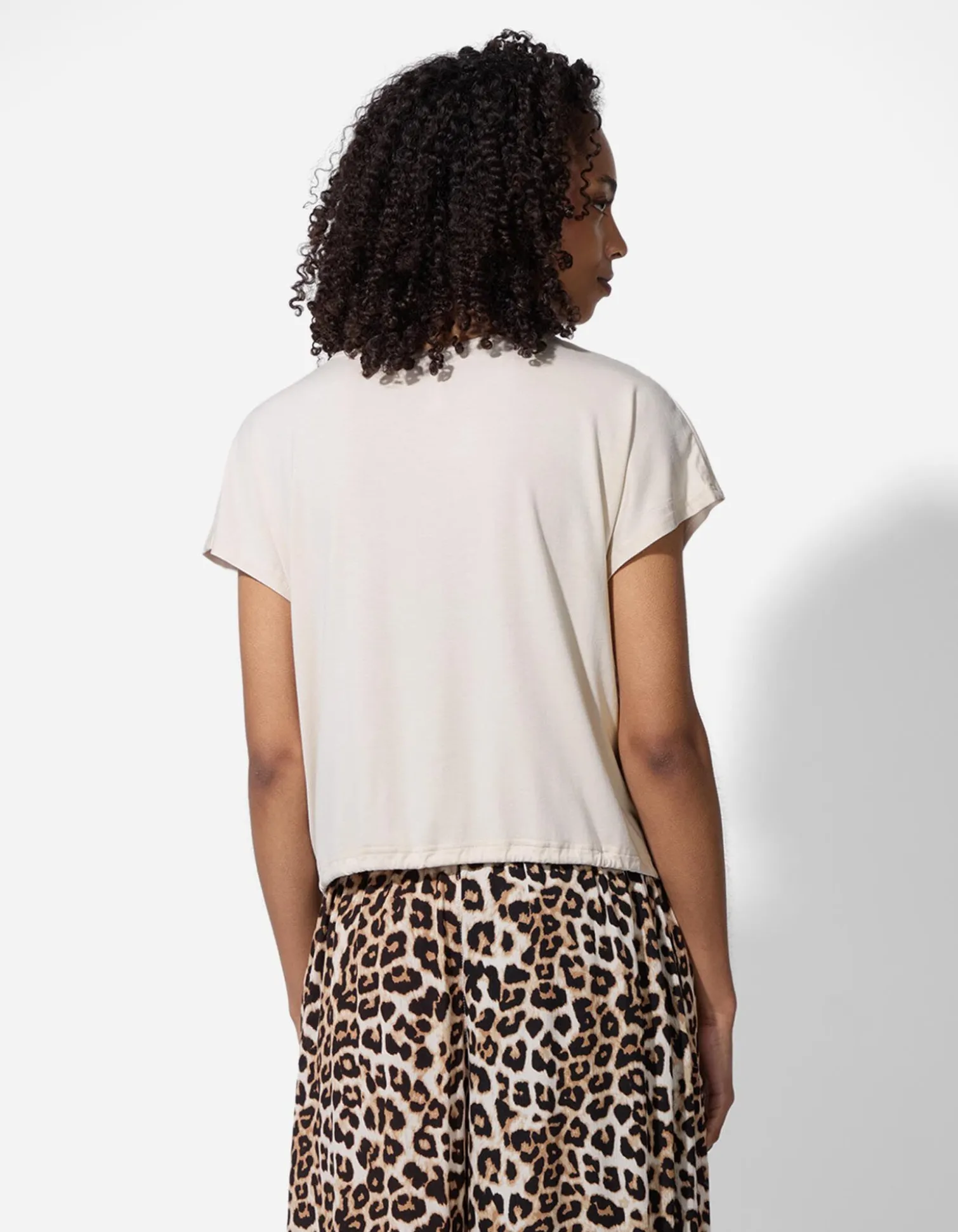 T-Shirt - Knotendetail - Beige